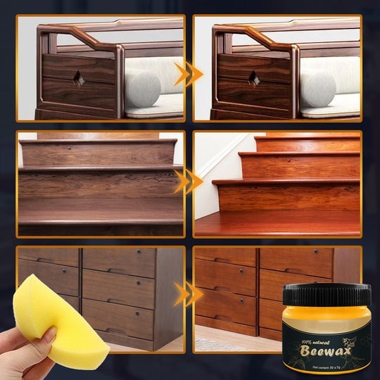 🔥Last Day Promotion 50% OFF🔥 - Wood Seasoning Beeswax Household Polishing✨(Free Sponge)