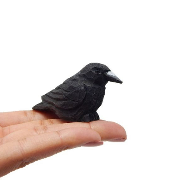 🐦Adorable Miniature Wooden Bird Statue😍