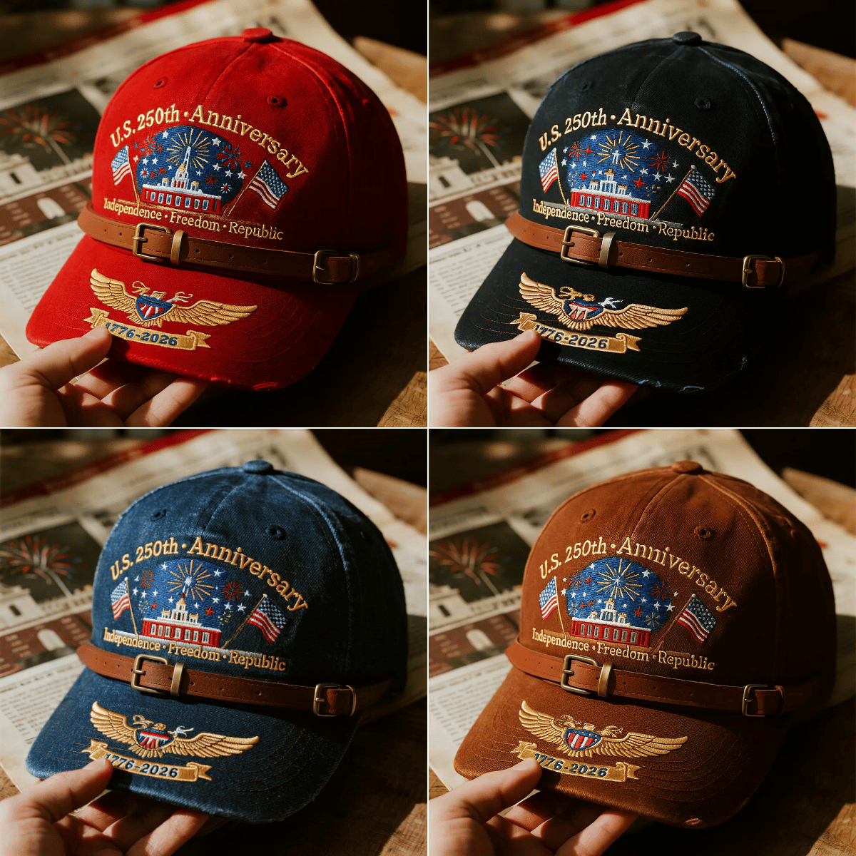 🔥LAST DAY 49% OFF - "Independence, Freedom, Republic" Retro Washed  Baseball Cap