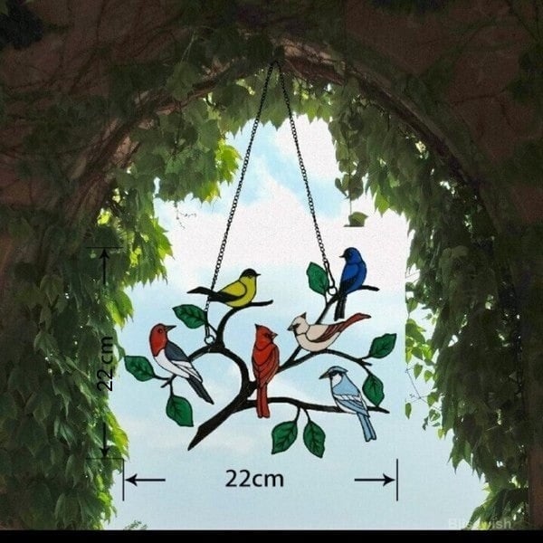 Last Day Special Sale 🐦The Best Gift-Birds Stained  Window  Panel Hangings🎁