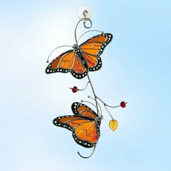 💖Stained monarch butterfly glass window decor🦋
