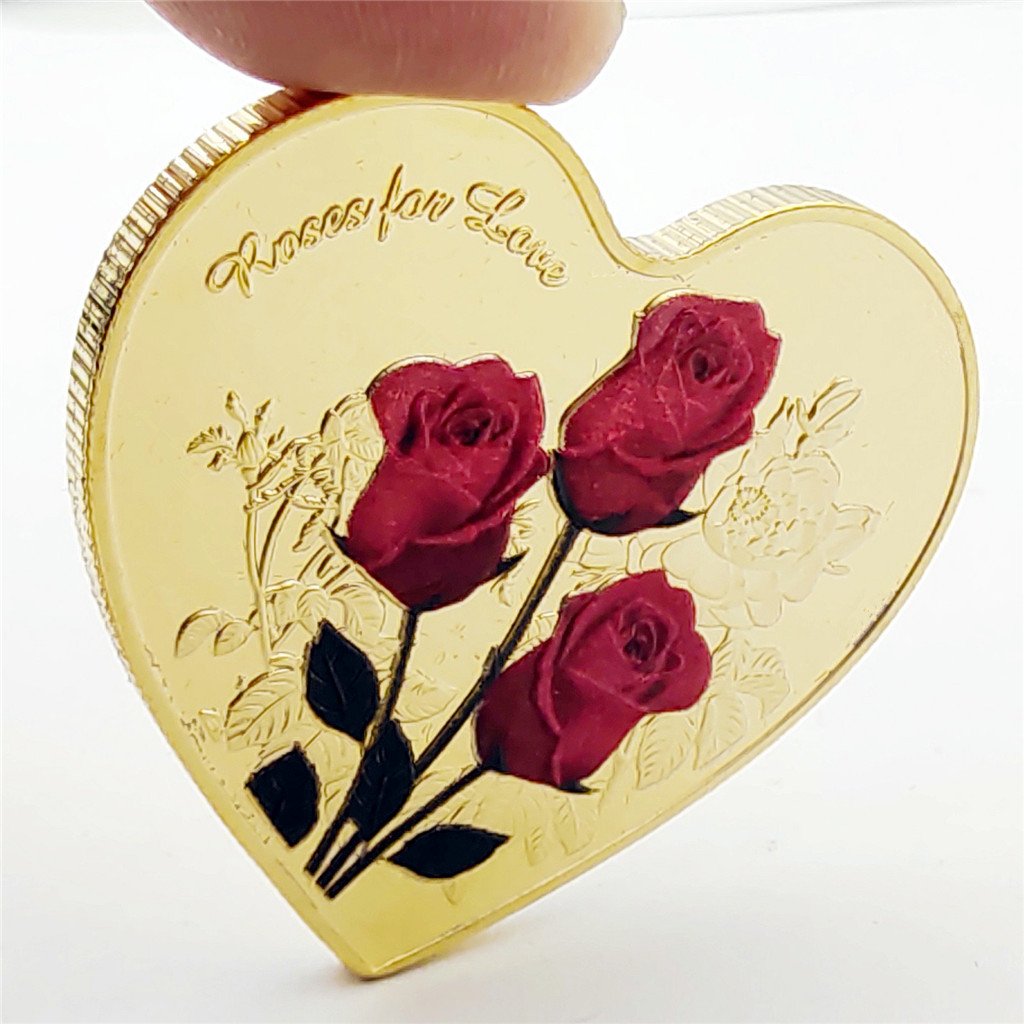 Heart Shaped Rose Coin "I Love You" in 52 Languages