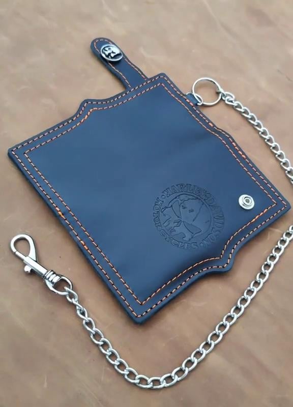 🎁 Father's Day Limited Edition-Handcrafted Leather Long Biker Wallet