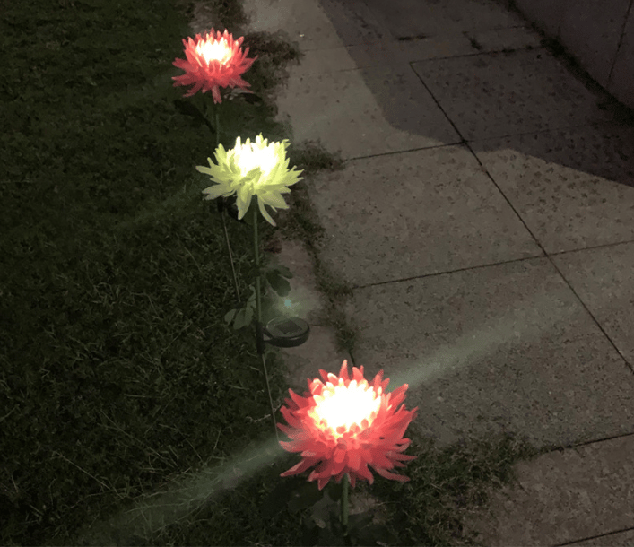 LAST DAY 50% OFF - SPRING ARTIFICIAL Chrysanthemum SOLAR GARDEN STAKE 