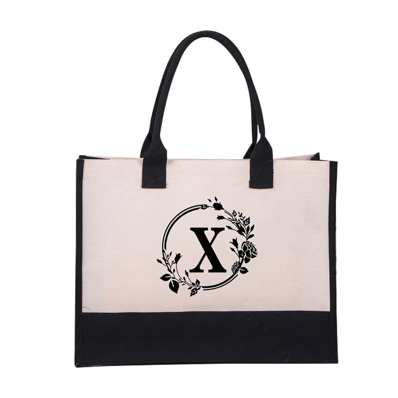 New Year Sale- SAVE 50% OFF🎁Perfect Gift-DIY Letter Canvas Bag Women Hit Color Simple Shoulder Shopping Tote Handbag