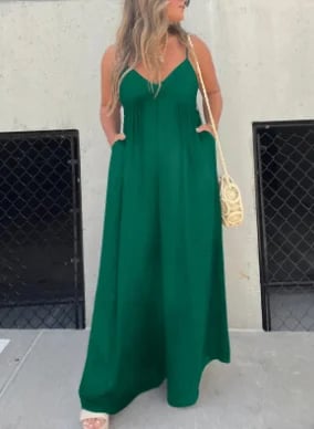 🔥BIG SALE 49% OFF🔥🔥V-Neck Effortless Wide Leg Jumpsuit
