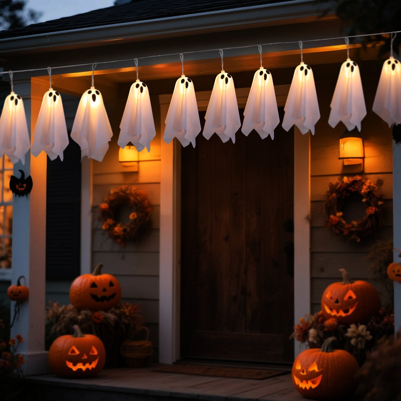 🏆50K+ SOLD! 💥Hanging Ghost Lights – Halloween Home & Garden Decor