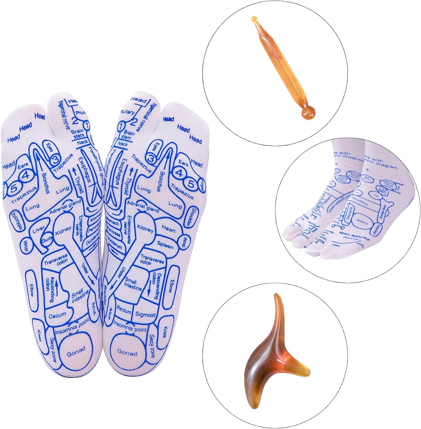 🎁💝2024 Mother’s Day Gifts - Reflexology Socks with Trigger Point Massage Tool