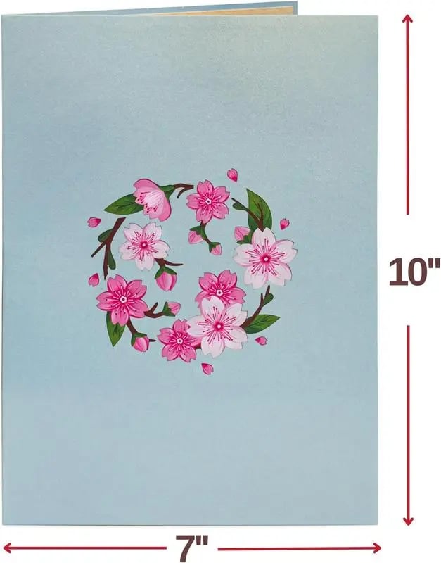 Valentine's Day card -3D Cherry Blossom Flower Bouquet Pop Up Card