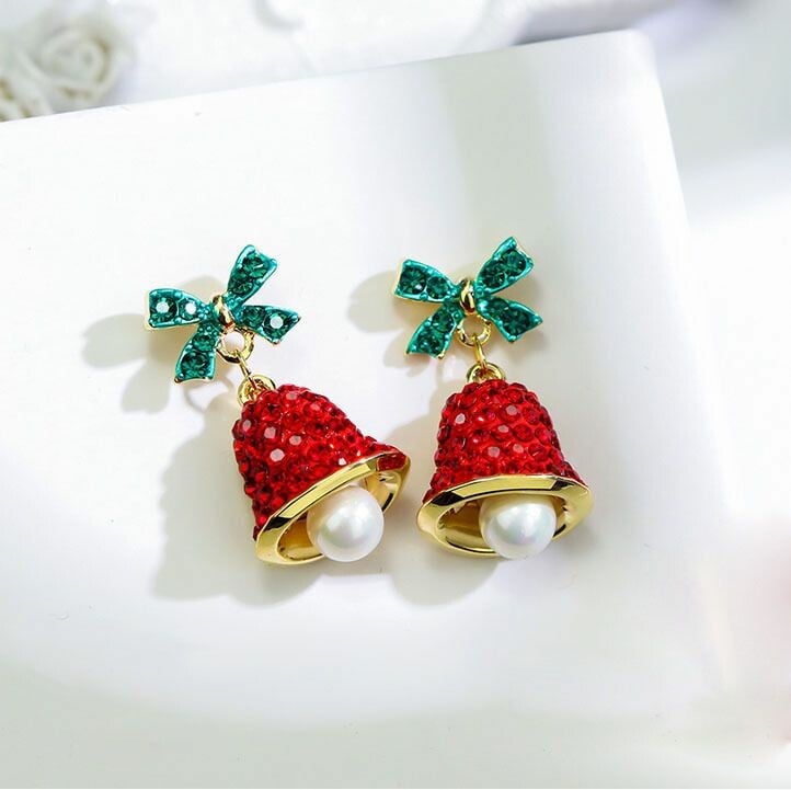 Wind chime rhinestone earrings