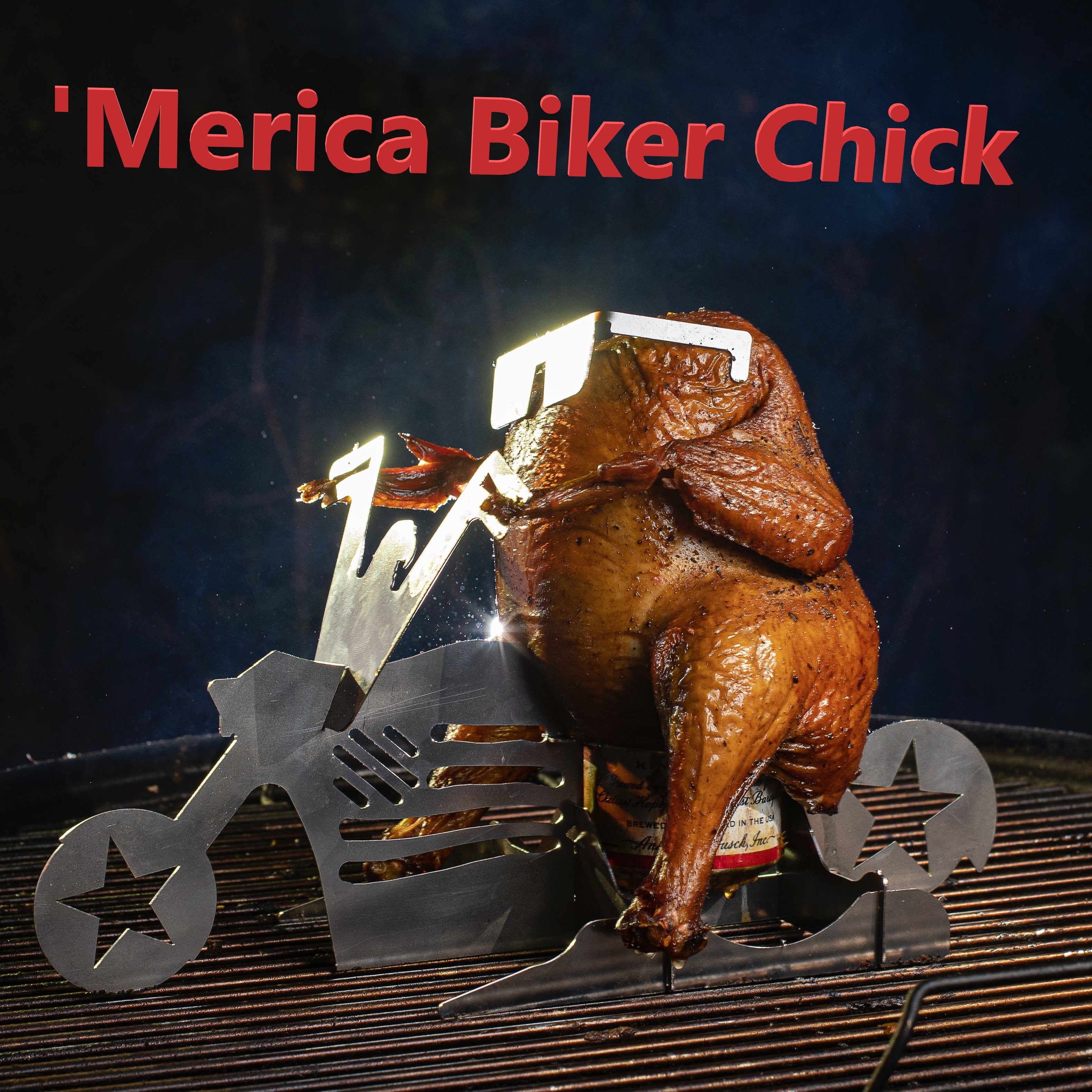 Thanksgiving Gift Merica Biker  Chicken Beer Stand