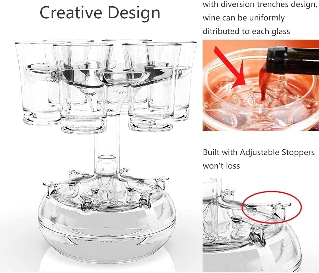 🥂6 Shot Glass Dispenser and Holder
