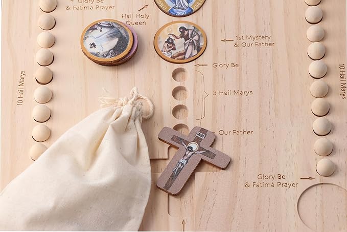 🔥LAST DAY SALE 50% OFF✝️Wooden Family Prayer Rosary Boards🎁The Best Gift For Children