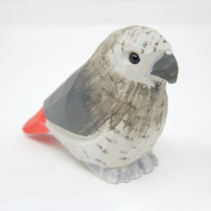 🐦Adorable Miniature Wooden Bird Statue😍