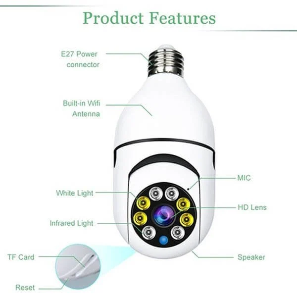 🔥Last Day Promotion🔥-Wireless Wifi Light Bulb Camera Security Camera