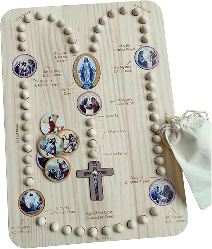 🔥LAST DAY SALE 50% OFF✝️Wooden Family Prayer Rosary Boards🎁The Best Gift For Children