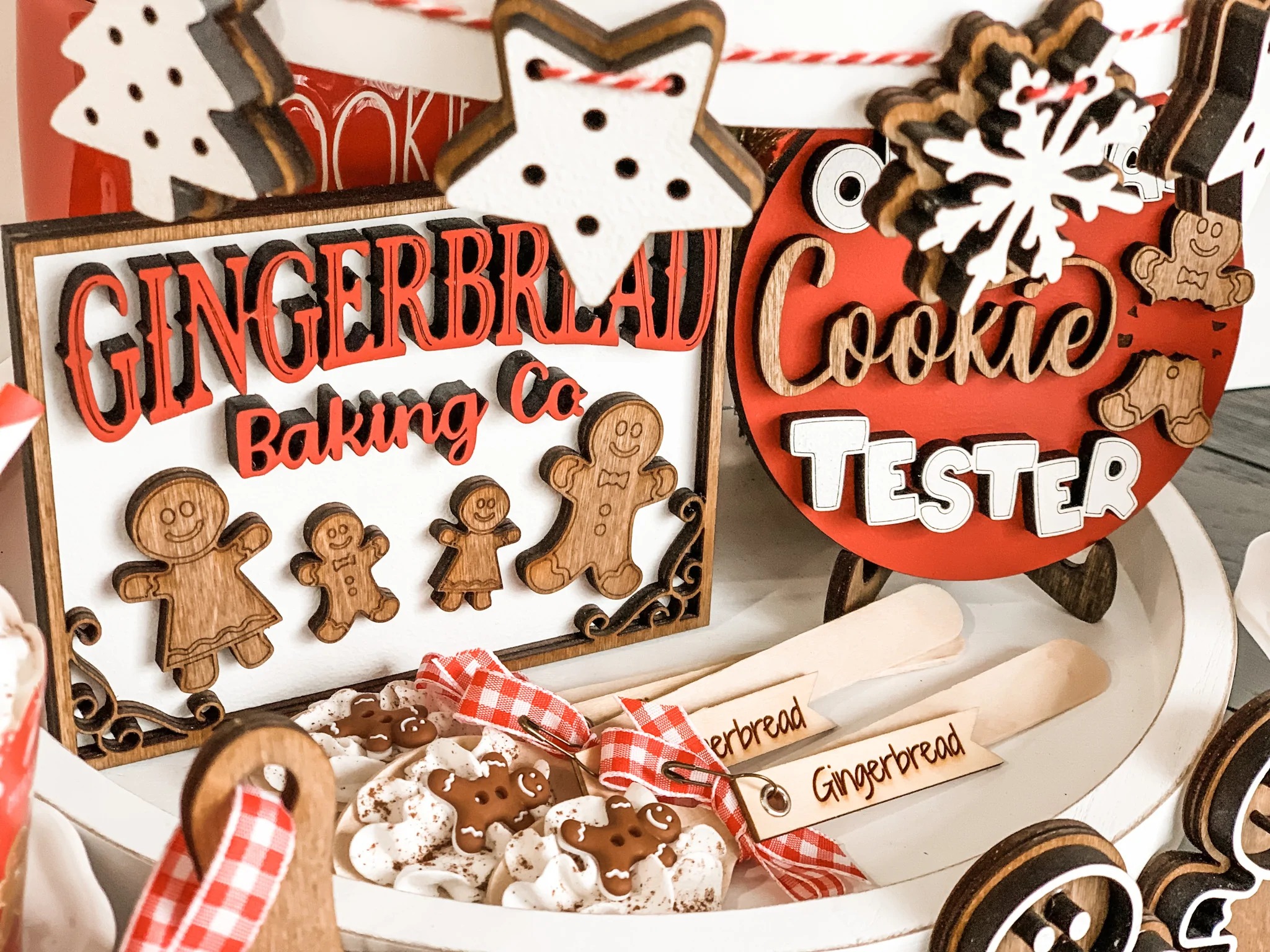 Gingerbread Tiered Tray Decor