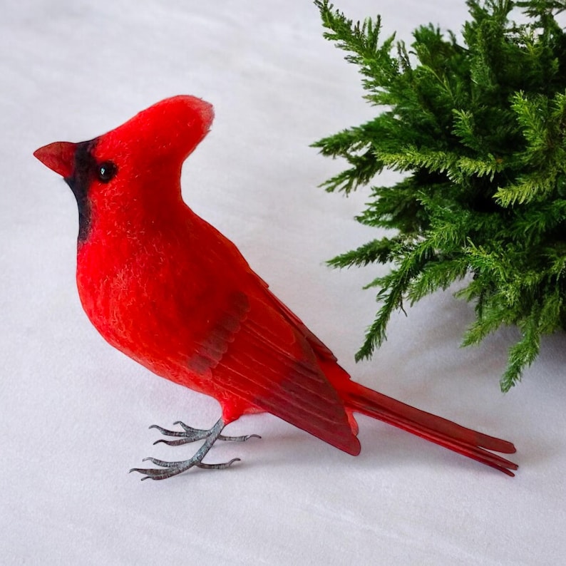 🌲Christmas Gift 50% Off--🎈Festigadget Eco-Friendly Needle Felted Bird Collection – Handmade Wool Songbirds (Wren/Chickadee/Bluebird/Magpie/Robin/Cardinal) – Sustainable Wildlife Decor 🐦✨
