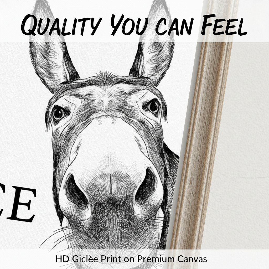 🔥🔥New Year 50% Off-Funny Bathroom Wall Art - "Nice Ass" Donkey Print(No Frame)