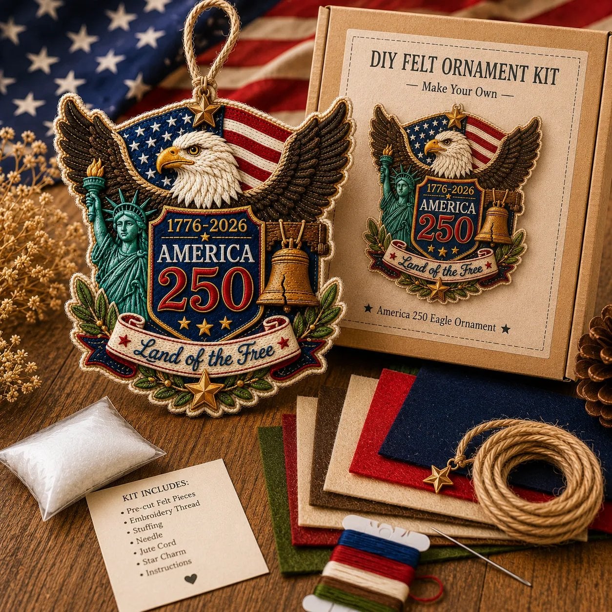🔥Last Day 49% OFF - 🦅America 250 DIY Felt Ornament Kit