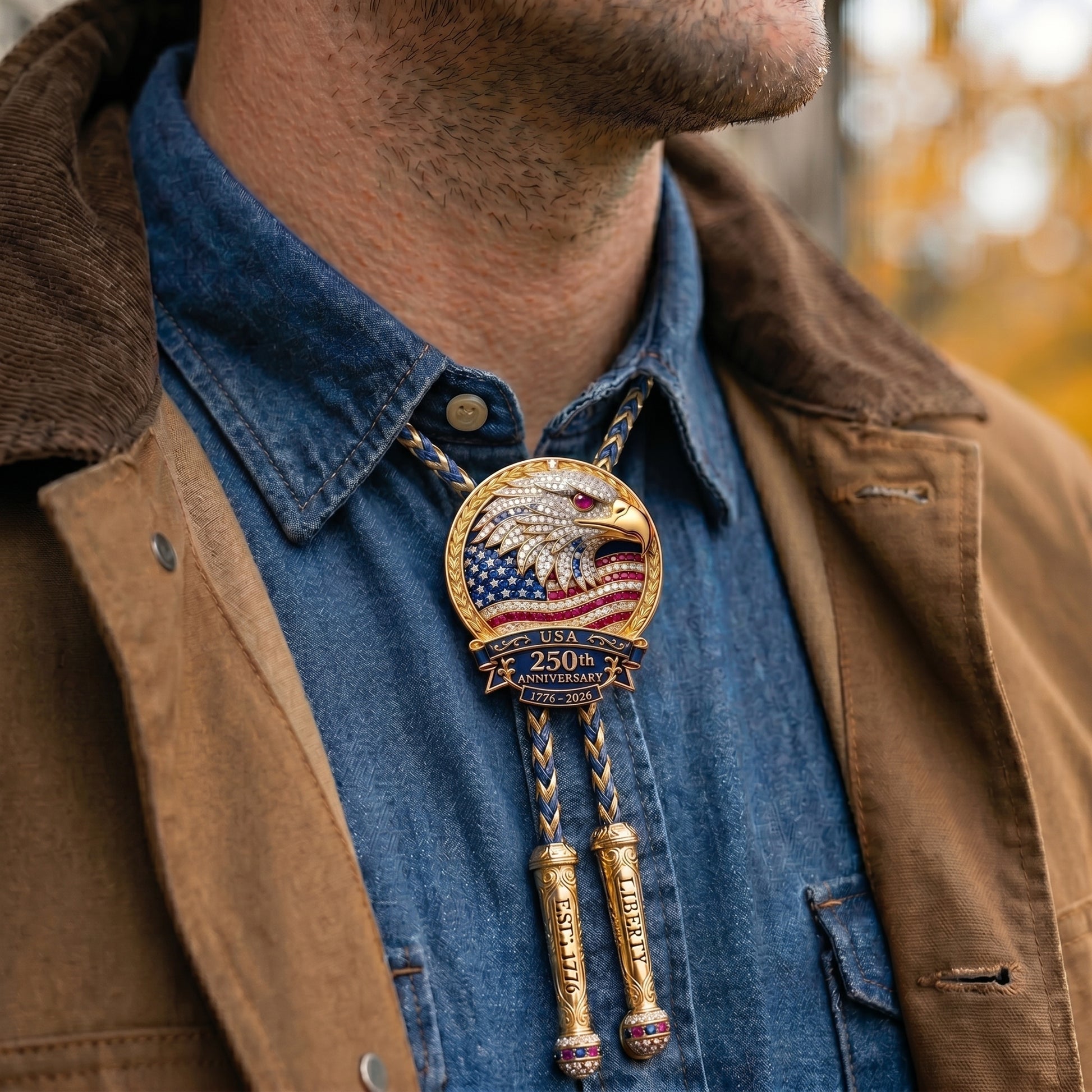 🔥Last Day Sale 60% OFF - 🦅 USA 250th Anniversary Eagle Bolo Tie
