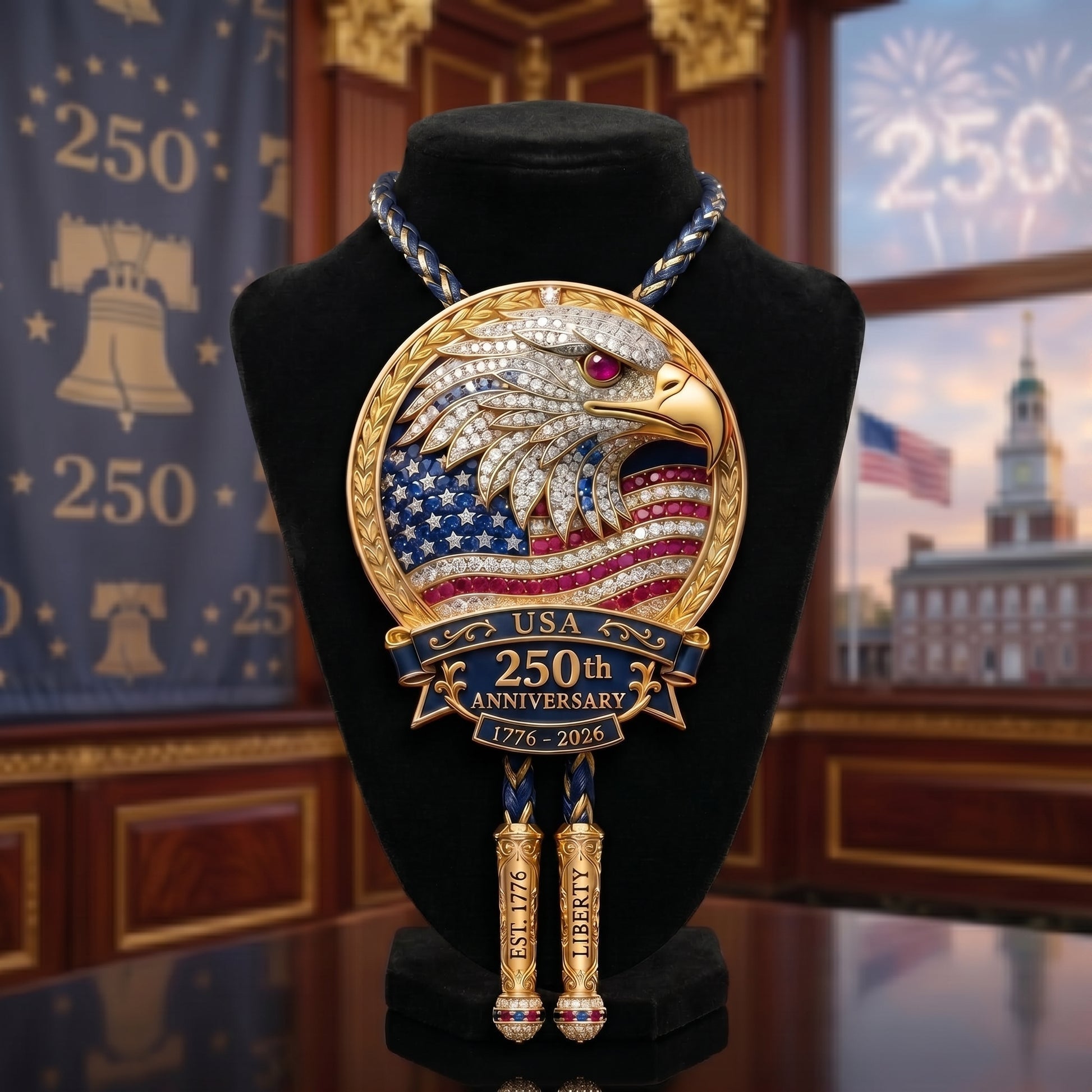 🔥Last Day Sale 60% OFF - 🦅 USA 250th Anniversary Eagle Bolo Tie