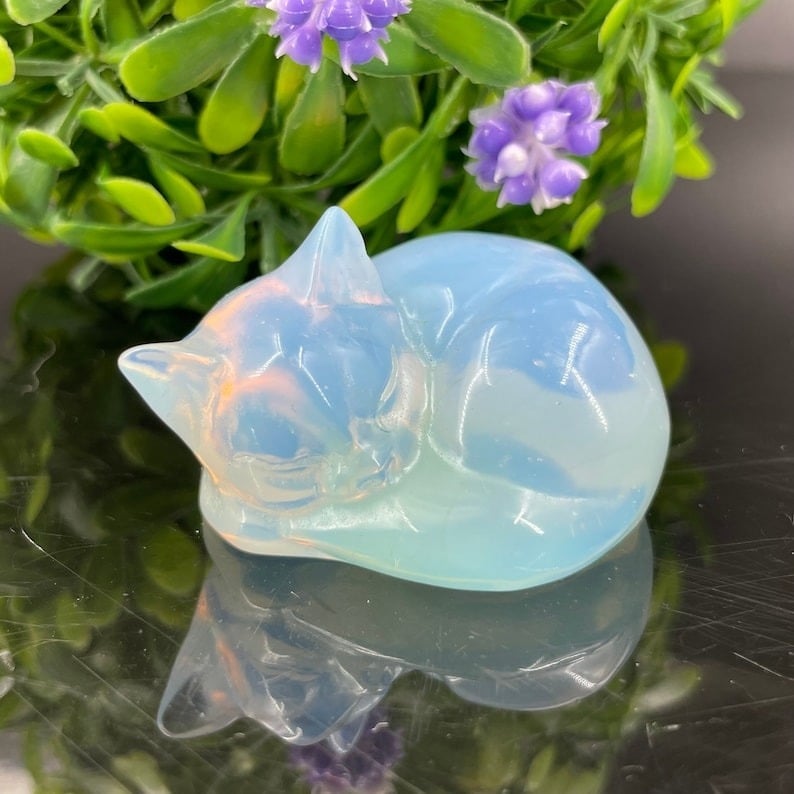 (🔥HOT SALE NOW 50% OFF) - 🐱Natural Quartz Crystal Sleeping Cat Decoration