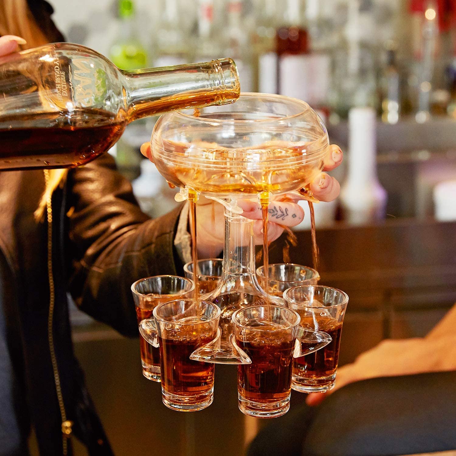 🥂6 Shot Glass Dispenser and Holder
