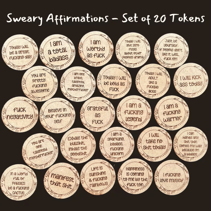 Sweary Affirmation Token Set 25 Token