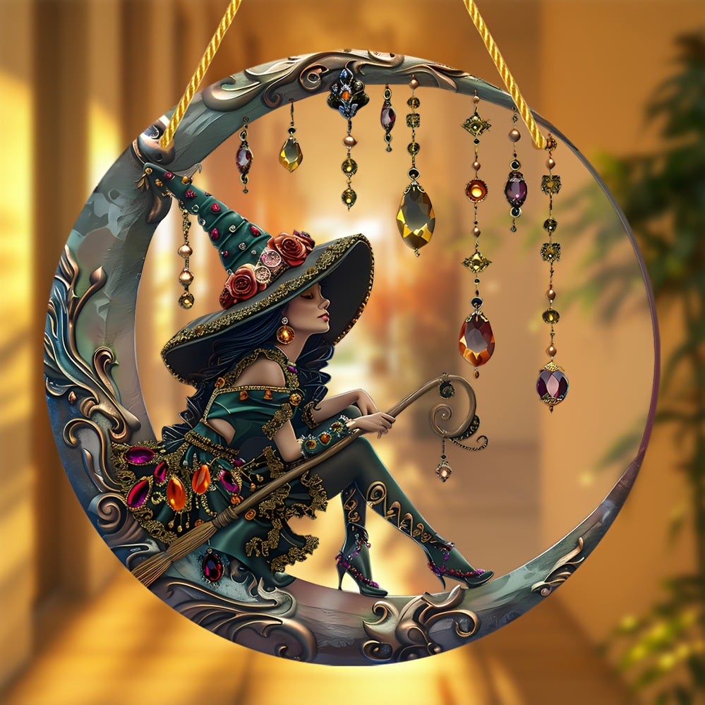 🧙‍♀️Beautiful Witch - Personalized Witch Window Hanging Suncatcher Ornament Gift