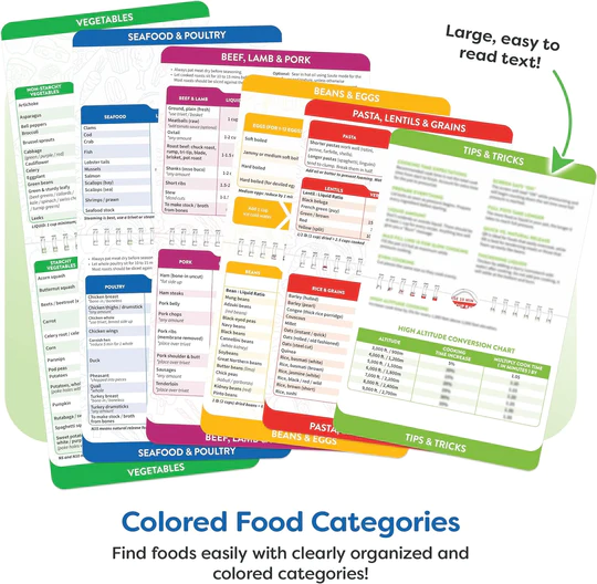 🔥Air Fryer Cheat Sheet Magnets Cooking Guide Booklet