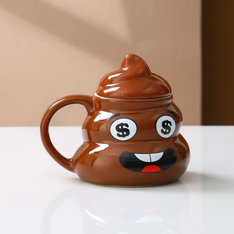 💩Naughty Prank Poop Emoji Ceramics Mug With Spoon
