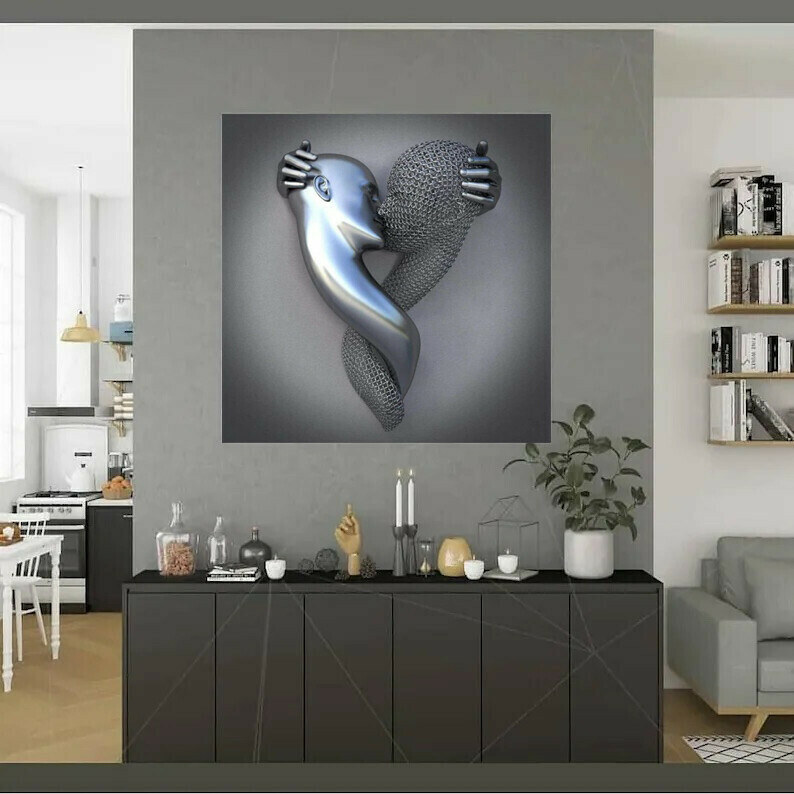 Love Heart Gray-3D Art Wall💞The most romantic way to express your love💞