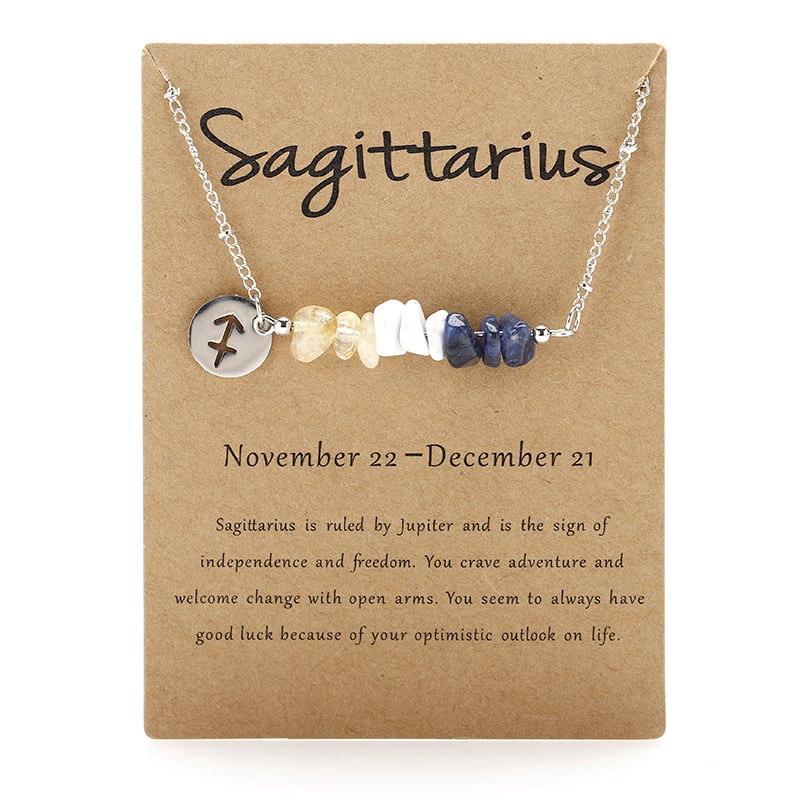 Last Day 50%OFF- Handmade Natural Stone Zodiac Sign Necklace