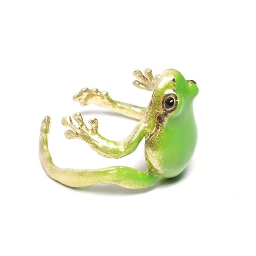 Latest-Tree Frog Ring & Earrings