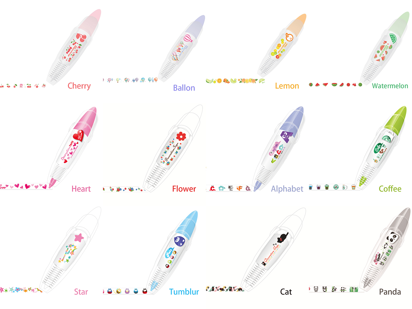 DIY Cute Animals Press Type Decorative Pen