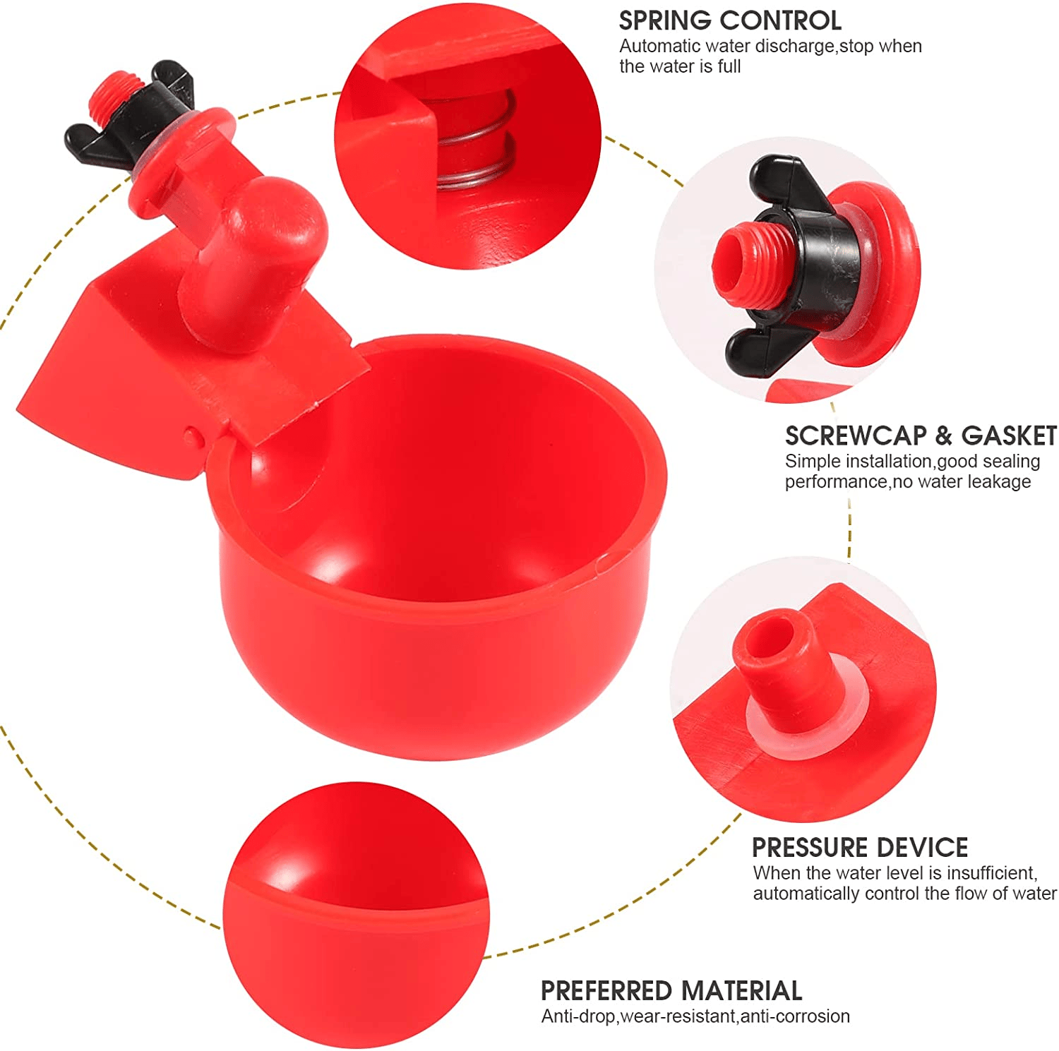 (⚡Flash Sale Today - 50% OFF) 6PCS/SET Automatic Poultry Drinking Bowl