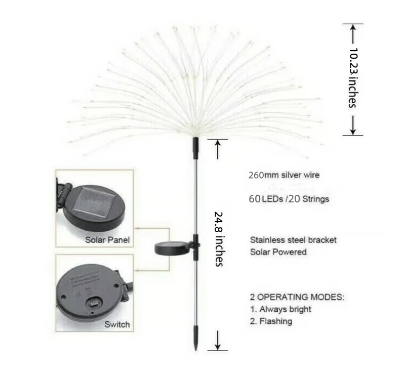 🔥Last Day Promotion 70% OFF🔥 - 🎁Waterproof  Solar Garden Fireworks Lamp
