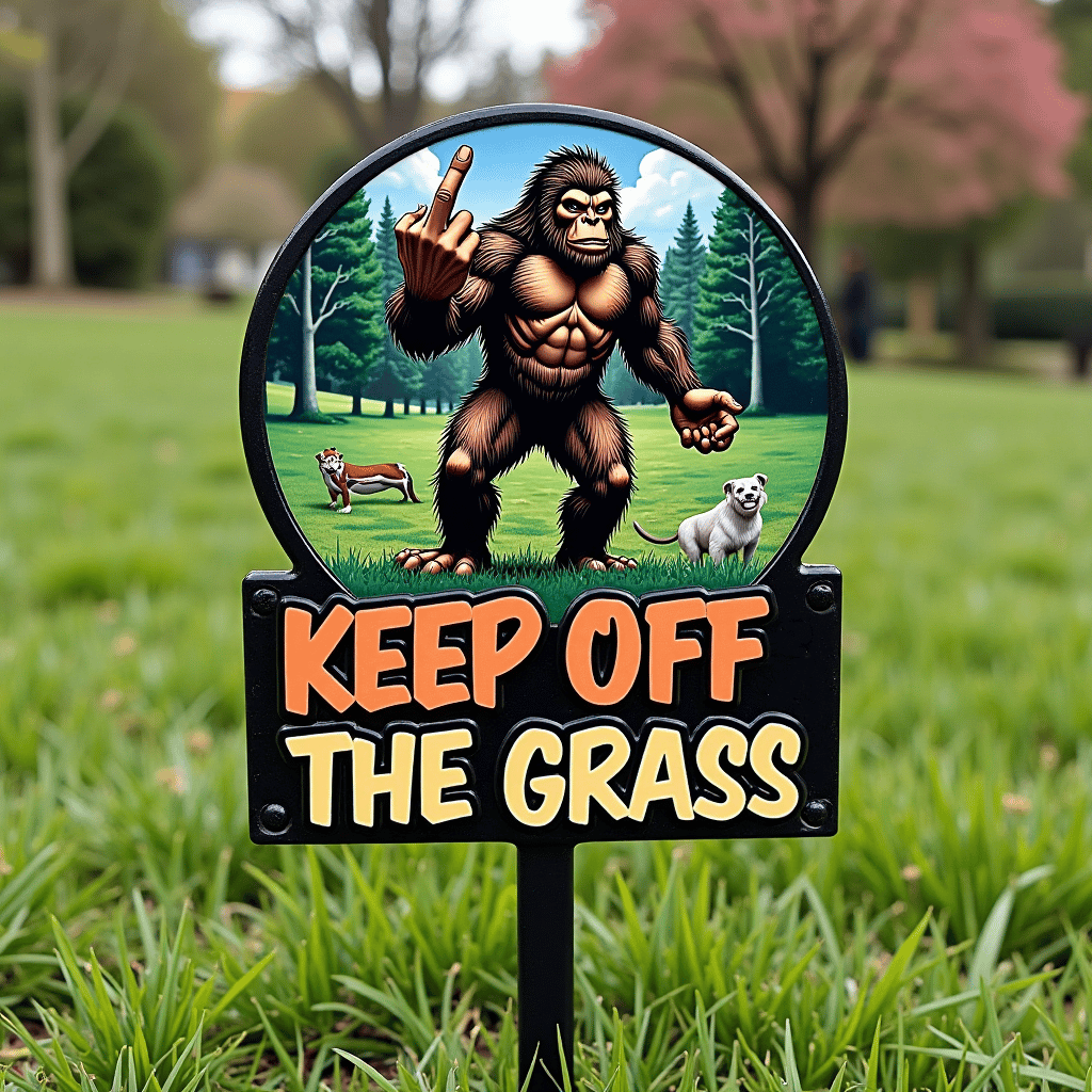 🦍The Hilariously Rude Bigfoot Garden Sign