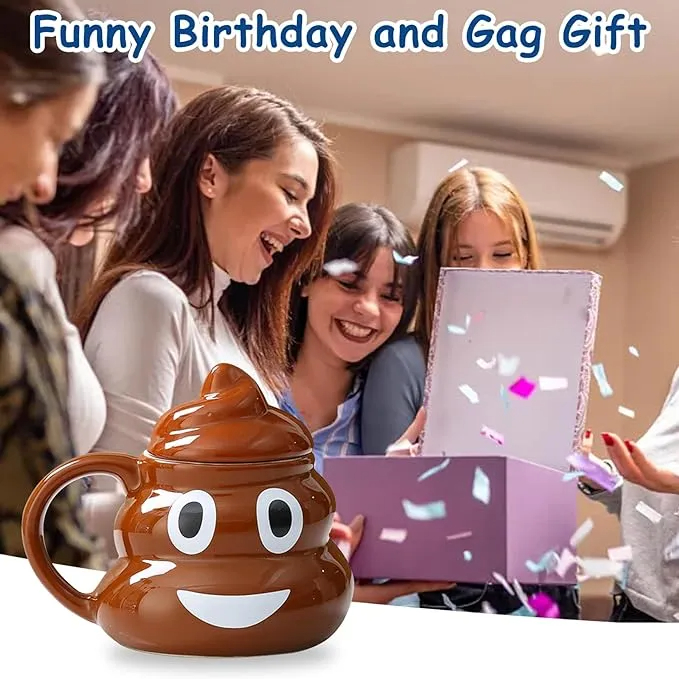 💩Naughty Prank Poop Emoji Ceramics Mug With Spoon