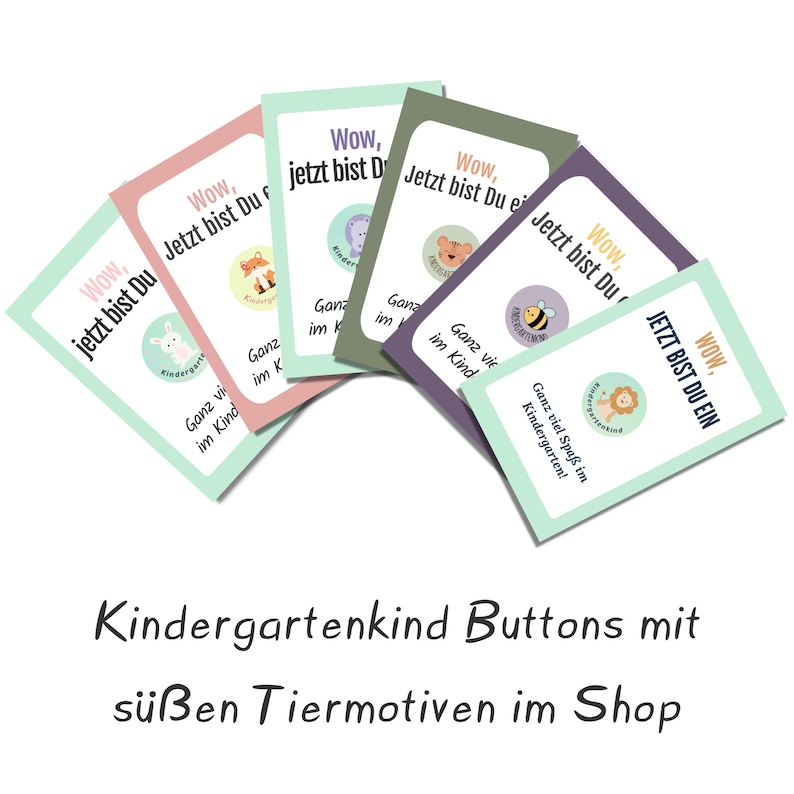button "Tiger" with sweet card - gift for the perfect start to kindergarten or the acclimatization!