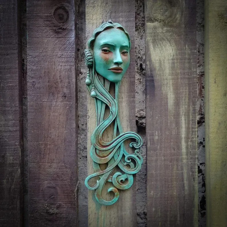 Saoirse (Sersha) Art Nouveau inspired sculpted female face