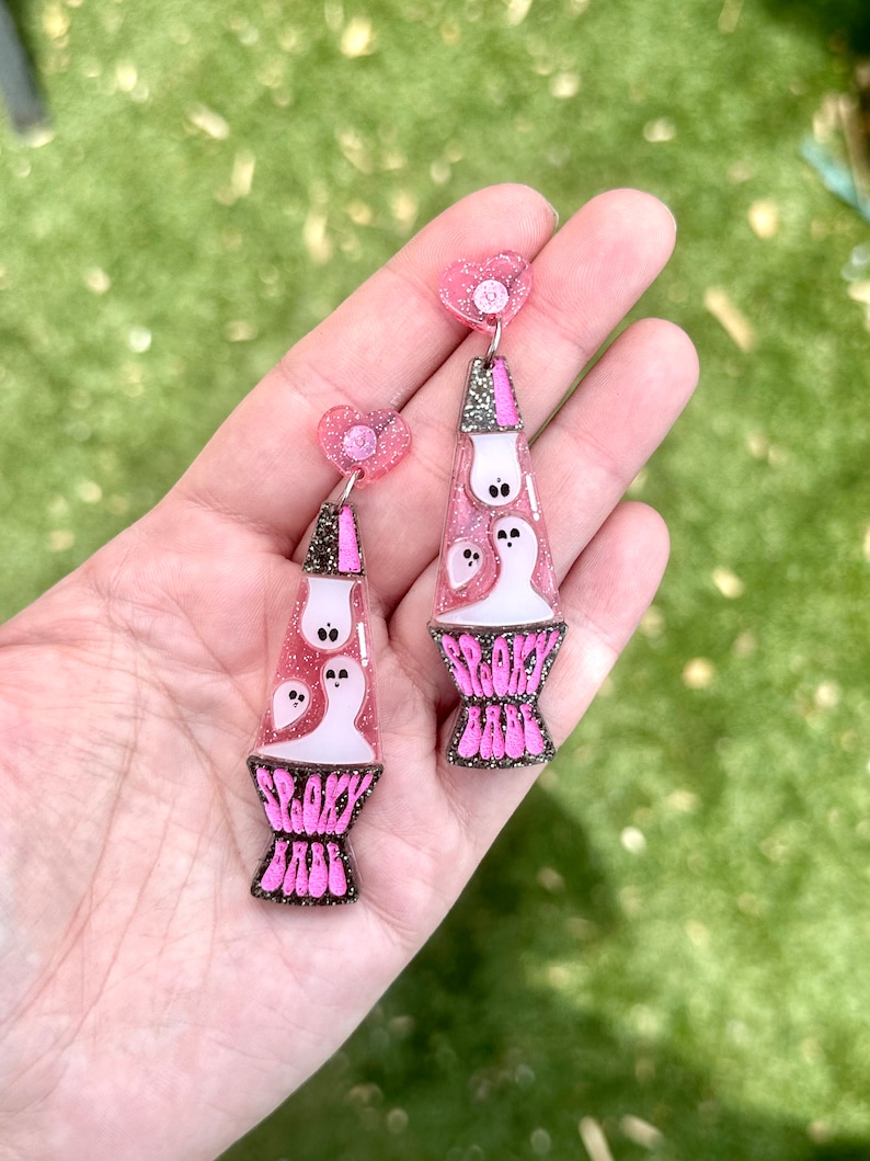 Lava Lamp Ghost Earrings