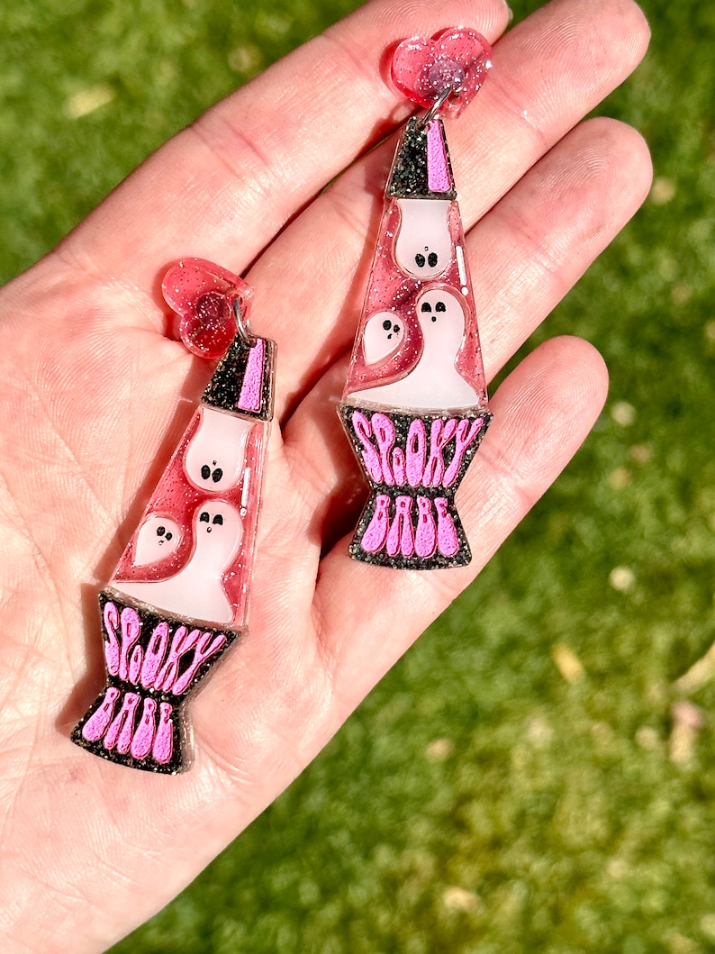 Lava Lamp Ghost Earrings