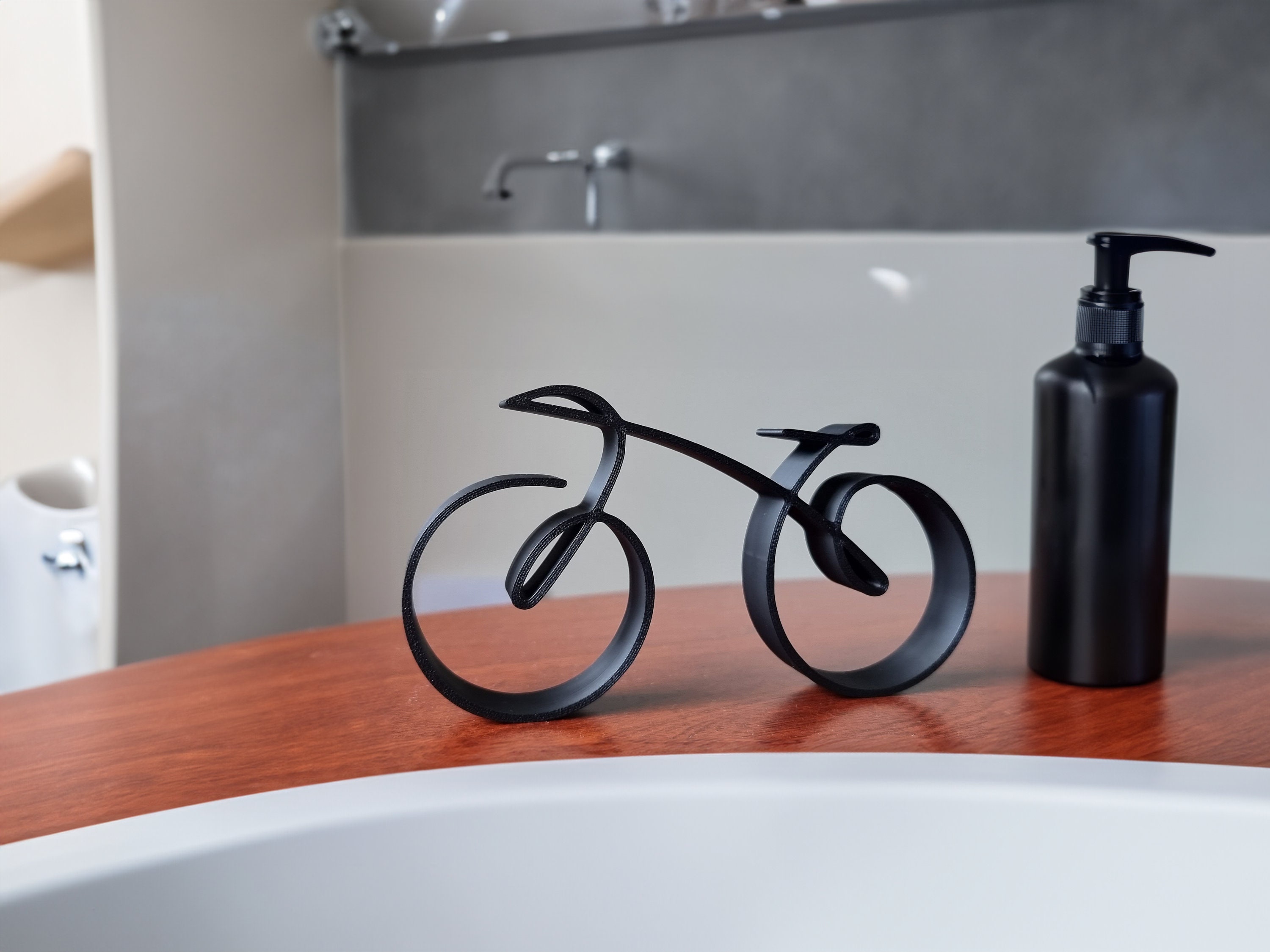 Minimalistic Bicycle Sculpture Wire Framed Style