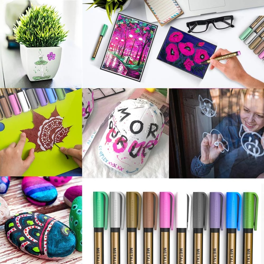 Metallic Marker Pens, Paint Pens For Rock Painting, Scrapbooking