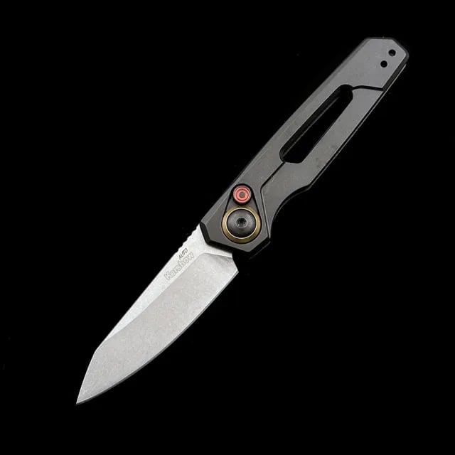 🔥LAST DAY 49% OFF🔥Men's Assisted Button Lock Knife,Aviation Aluminum Green Handle with Belt Clip, Portable for Camping Survival
