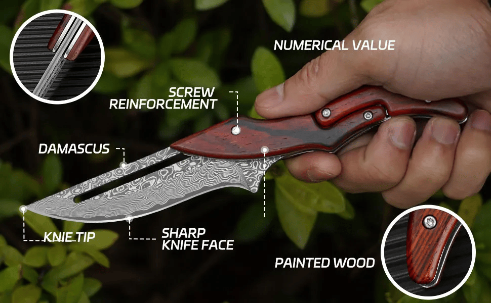 Damascus Steel Folding Knife🔪