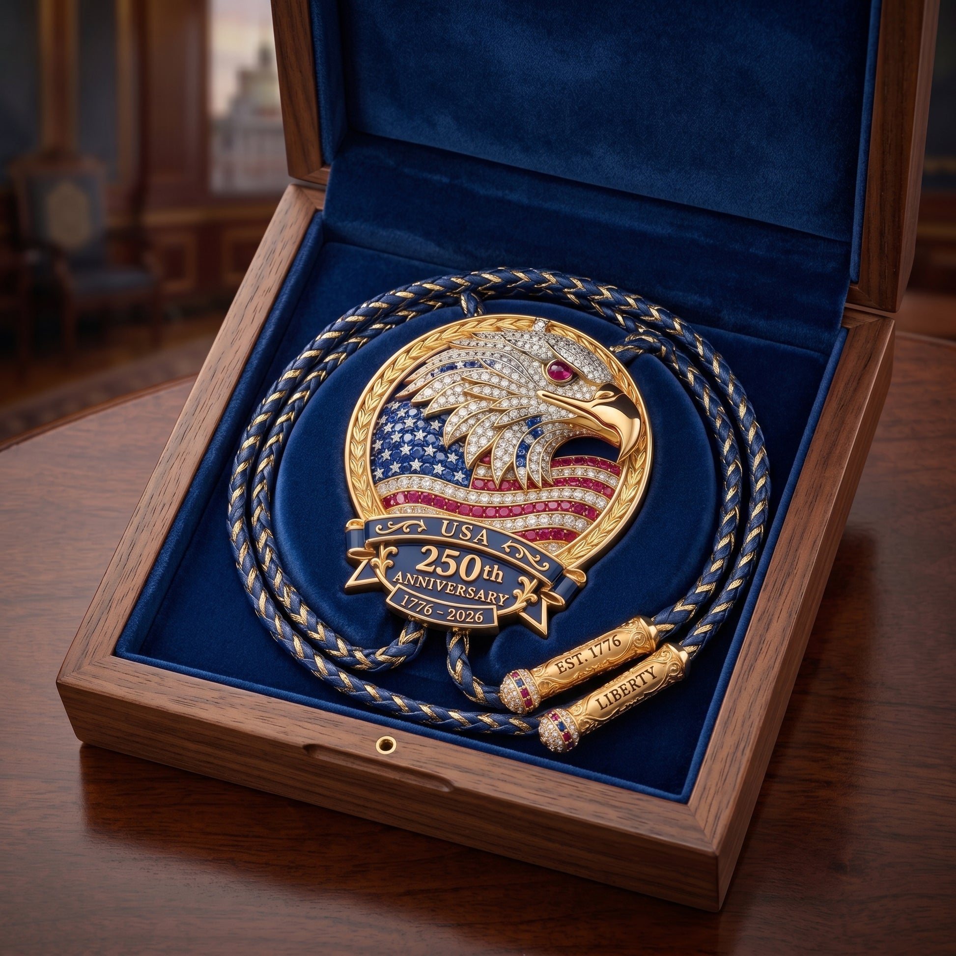 🔥Last Day Sale 60% OFF - 🦅 USA 250th Anniversary Eagle Bolo Tie