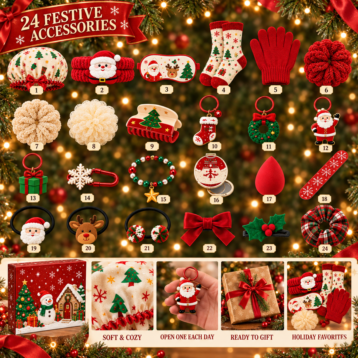 🎄24-Day Christmas Advent Calendar | 7 Festive Styles to Build, Unwrap & Enjoy